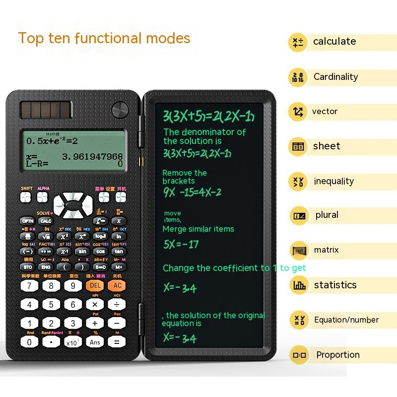 Foldable Scientific Calculator with Notepad